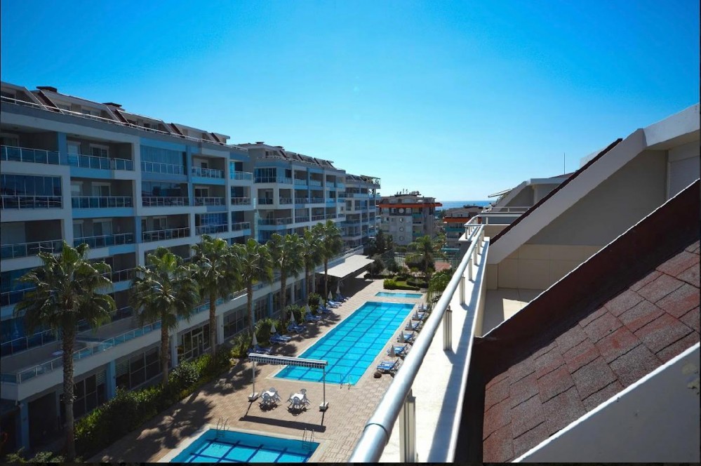 Furnished 3+1 Duplex Apartment For Sale In Alanya Kestel | 300 Meters To The Sea | Aura Blue Residence