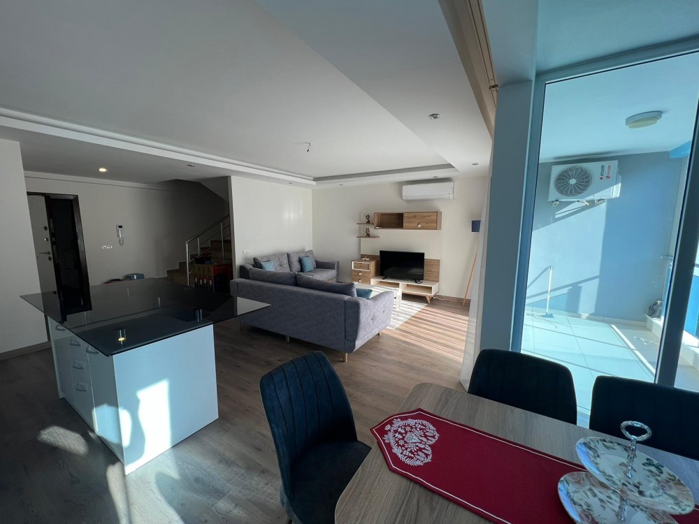 Furnished 3+1 Duplex Apartment For Sale In Alanya Kestel | 300 Meters To The Sea | Aura Blue Residence