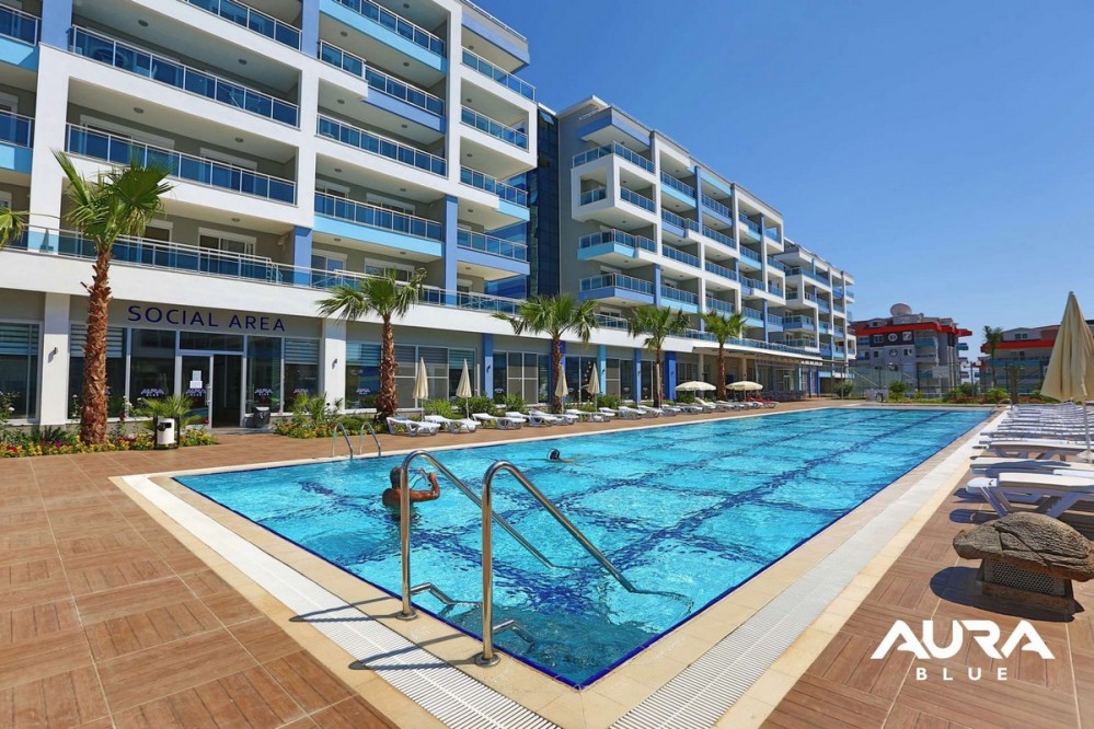 Furnished 3+1 Duplex Apartment For Sale In Alanya Kestel | 300 Meters To The Sea | Aura Blue Residence