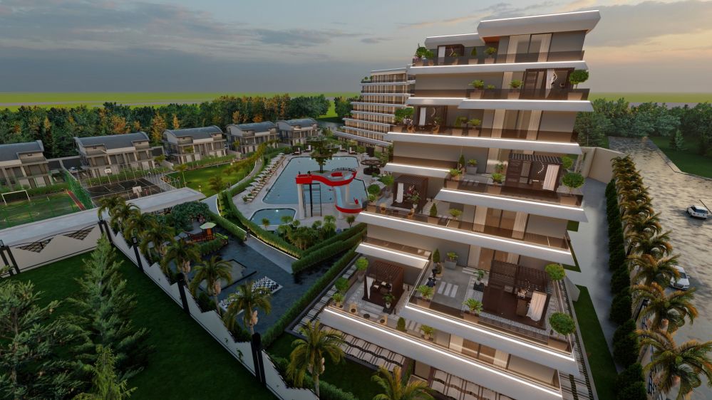 Luxury Cascade Residence в Анталии сочетает современную инфраструктуру, систему природного газа и богатые социальные объекты, предлагая роскошную жизнь и инвестиционный потенциал.Инвестиционный проект в Алтынташе, Анталья