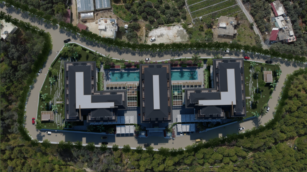 Центральное расположение в районе Оба Аланья, рядом с зелёными зонами.Современная жизнь в Оба, Аланья — апартаменты 1+1, 2+1, 3+1 и 4+1