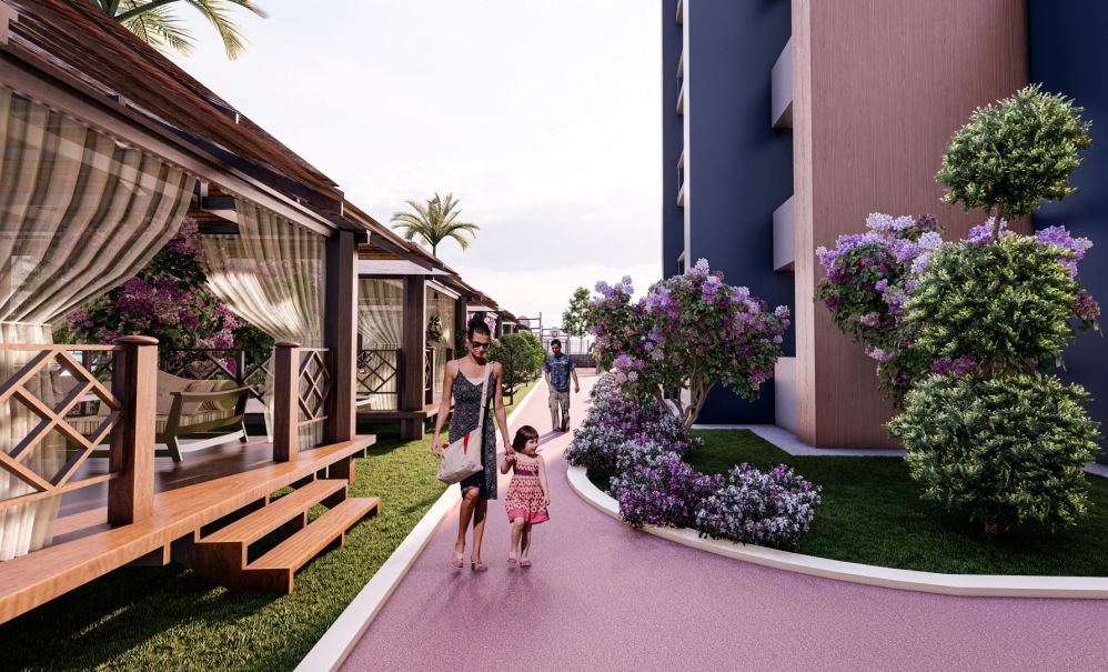 Просторные семейные квартиры 2+1 в Тёмук всего в 250 м от моря