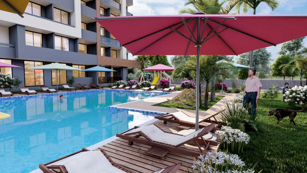 Современные квартиры в Эрдемли Арпачбахшиш – Планировки 1+1 и 2+1