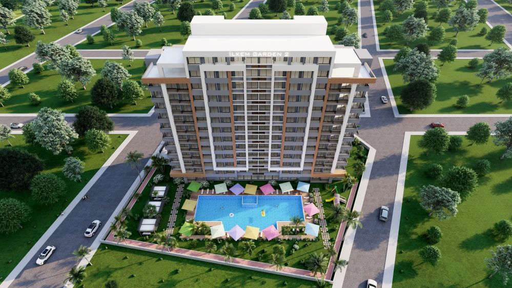 Современные квартиры в Эрдемли Арпачбахшиш – Планировки 1+1 и 2+1