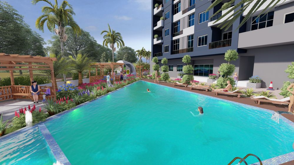 Современный жилой комплекс рядом с морем в Мерсине Тедже