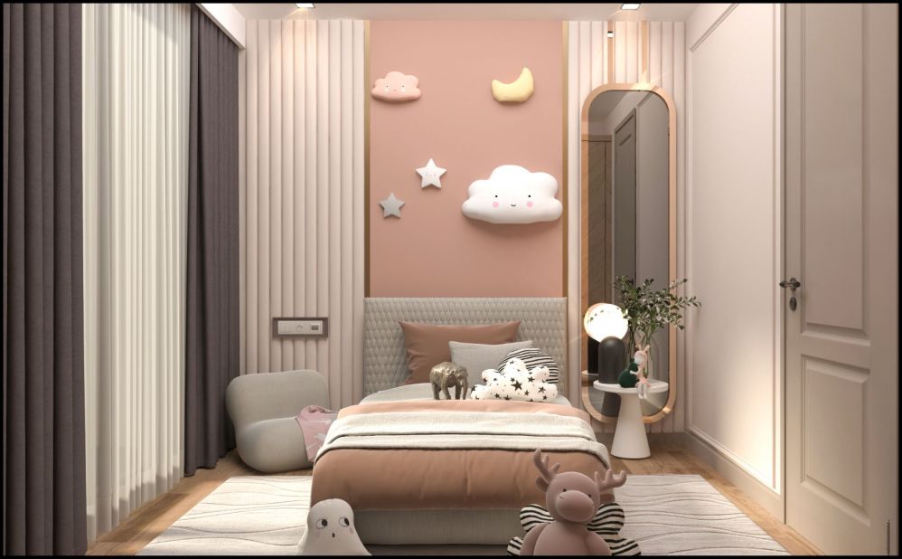 Decorative children’s room interior in Mersin residenceUltra Luxury 2+1 Residence in Mezitli Mersin