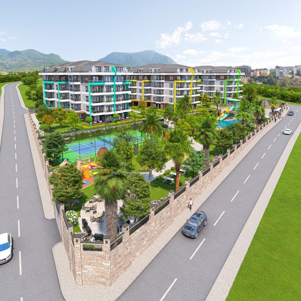 Oba’da Lüks Yatırımlık Konut Projesi – Modern Yaşam ve Geniş Sosyal Alanlar