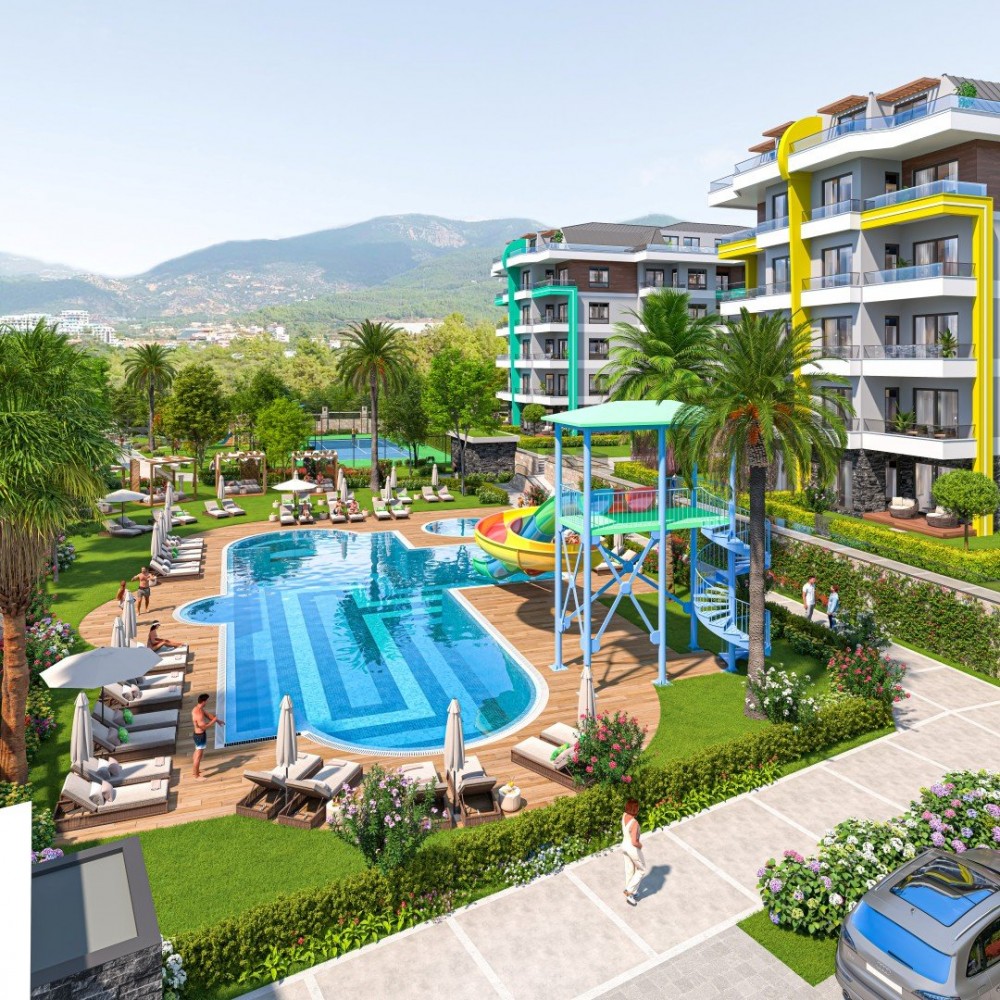 Oba’da Lüks Yatırımlık Konut Projesi – Modern Yaşam ve Geniş Sosyal Alanlar