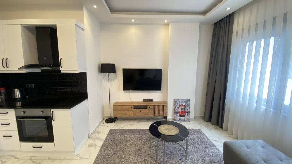 Fenercioğlu Towers 500 м до моря. 1 + 1 Полностью меблированная квартира для продажи