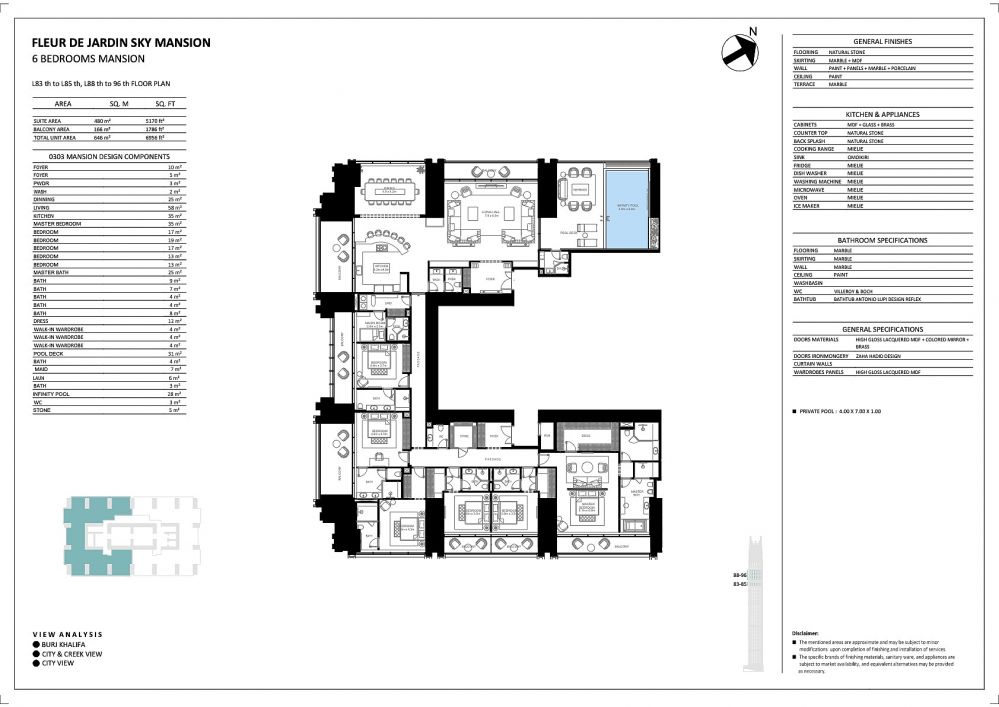 Роскошные апартаменты в Business Bay Дубай – Дизайн Jacob & Co с частным бассейном