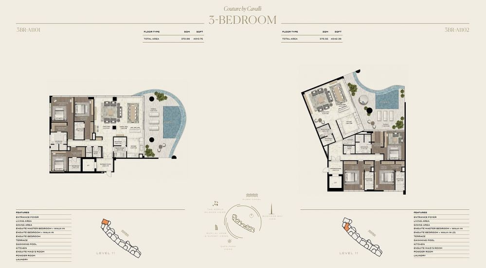 Luxury Cavalli Apartments with Private Pool & Garden in Al Safa, Dubai – For Sale