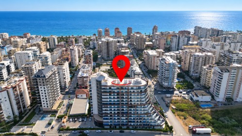 Fully furnished 3+1 duplex apartment in The Lumos Residence, Mahmutlar. 205 m², separate kitchen, rich facilities, hotel-concept residence, walking di