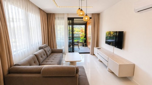 2+1 Furnished Garden Duplex for Sale in Kavi Velux Residence Alanya