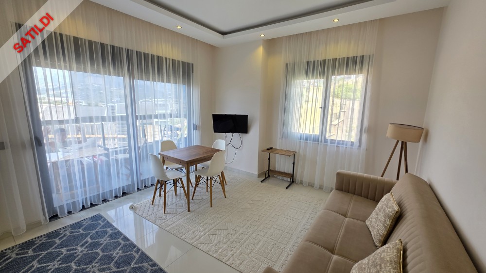 Furnished 1+1 Apartment For Sale In Alanya | 700 Meters To The Sea | Luxury Residence With Swimming Pool