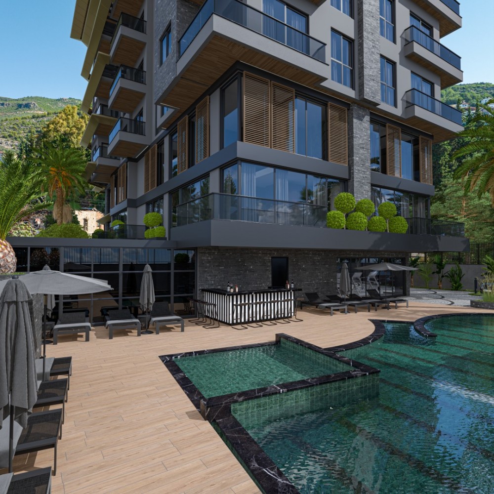 Luxury Apartments for Sale in Alanya City Center, 180 Meters from Cleopatra Beach High Investment Potential