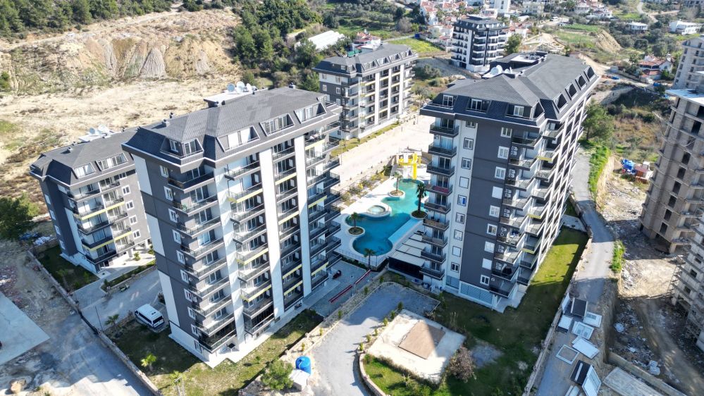 One-bedroom apartment 53m², unfurnished, in a new residential residence with facilities, in Avsallar, Alanya
