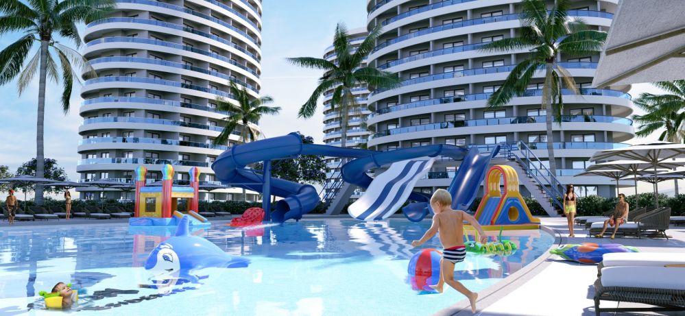 Family-friendly aquapark and colorful children’s zone.Ultra Luxury Residential Project 600 m from the Sea in Cyprus