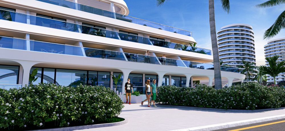 Modern lobby entrance welcoming residents in style.Ultra Luxury Residential Project 600 m from the Sea in Cyprus