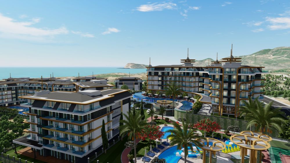 Panoramic view of the project located only 700 meters from the sea.Kestel, Alanya – New Lifestyle: 700 m to the Sea Luxury Residence Project