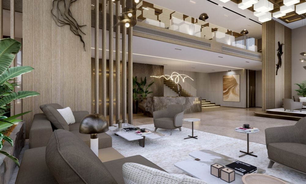 Элегантный интерьер гостиной квартиры с комфортной мебелью.Элитные квартиры на продажу в районе Оба, Алания — Новый инвестиционный проект