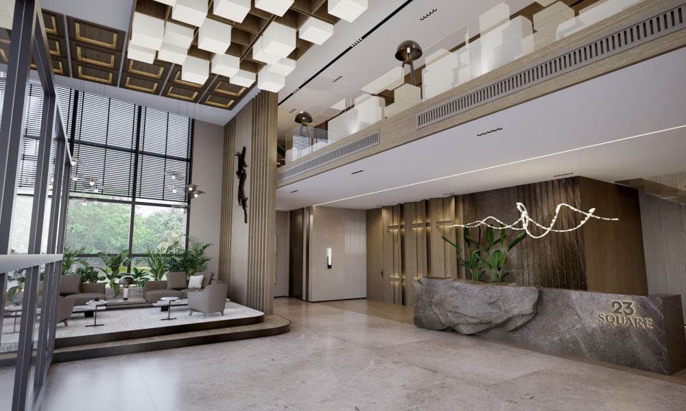 Просторное и светлое лобби с современным интерьерным дизайном.Элитные квартиры на продажу в районе Оба, Алания — Новый инвестиционный проект