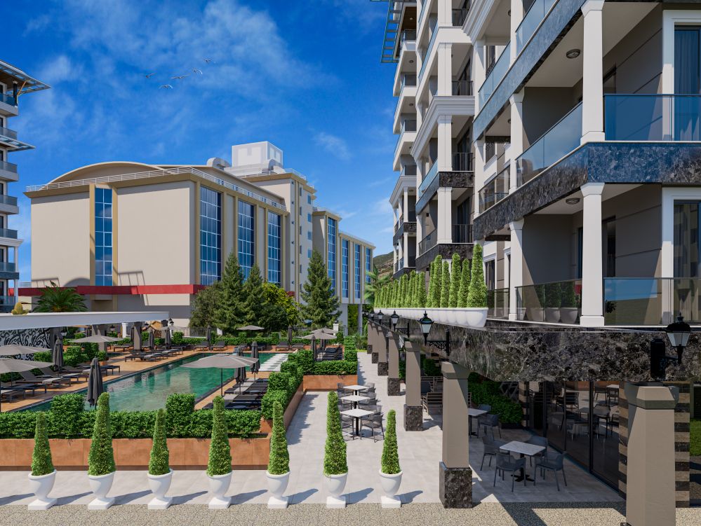 Spacious landscape areas and open seating zones provide a comfortable lifestyle within the complex.Modern Apartments within Walking Distance to Kleopatra Beach