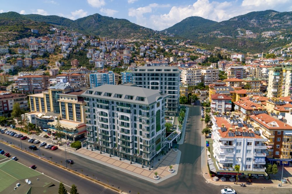 Sugözü Caddesi üzerinde konumlanan modern konut projesi, Alanya şehir merkezinde yatırım fırsatı sunuyor.Kleopatra Plajı’na Yürüme Mesafesinde Modern Konut Projesi