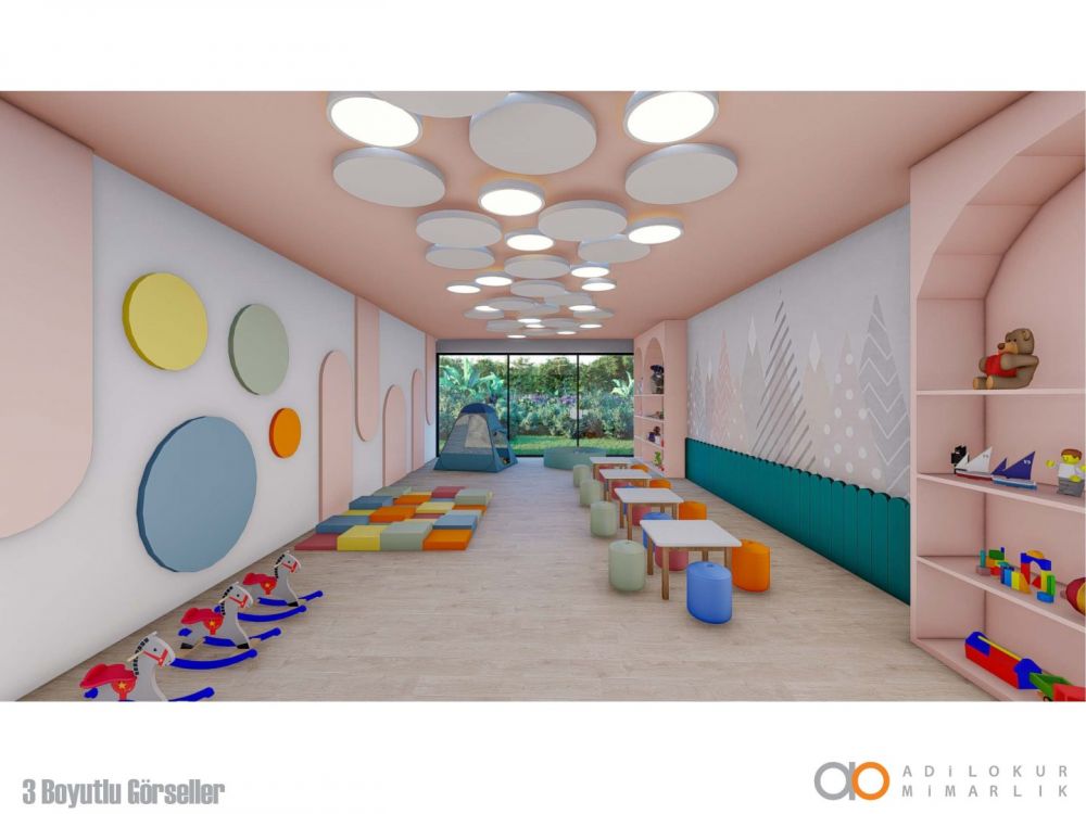 Детская игровая комната с ярким дизайном и безопасной атмосферой для семей.Современный жилой комплекс с привлекательными инвестиционными возможностями в Демирташе, Аланья