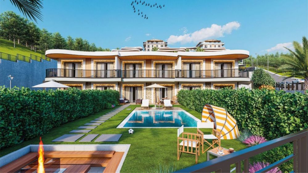 Each villa features its own pool, large garden, and relaxation areas designed for luxurious living.Ultra Luxury Sea View Residential Project in Kargicak Alanya