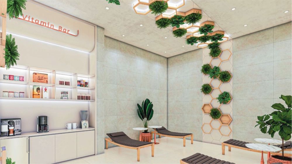 A spacious lobby and reception area with natural tones and elegant décor welcoming residents and guests.Ultra Luxury Sea View Residential Project in Kargicak Alanya