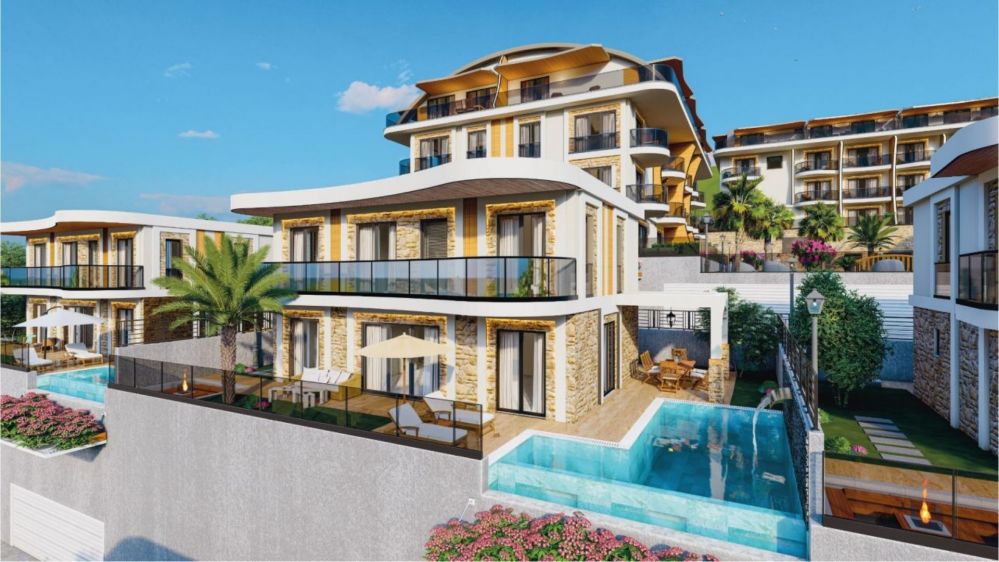 With its modern architecture and private garden villas, this project stands out as one of Kargicak’s most prestigious developments.Ultra Luxury Sea View Residential Project in Kargicak Alanya