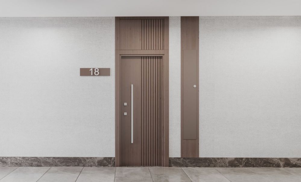 Minimalist corridor area with modern interior details.Luxury Living in Oba, Alanya – Residence Permit Eligible 1+1, 2+1, 3+1 & 4+1 Apartments