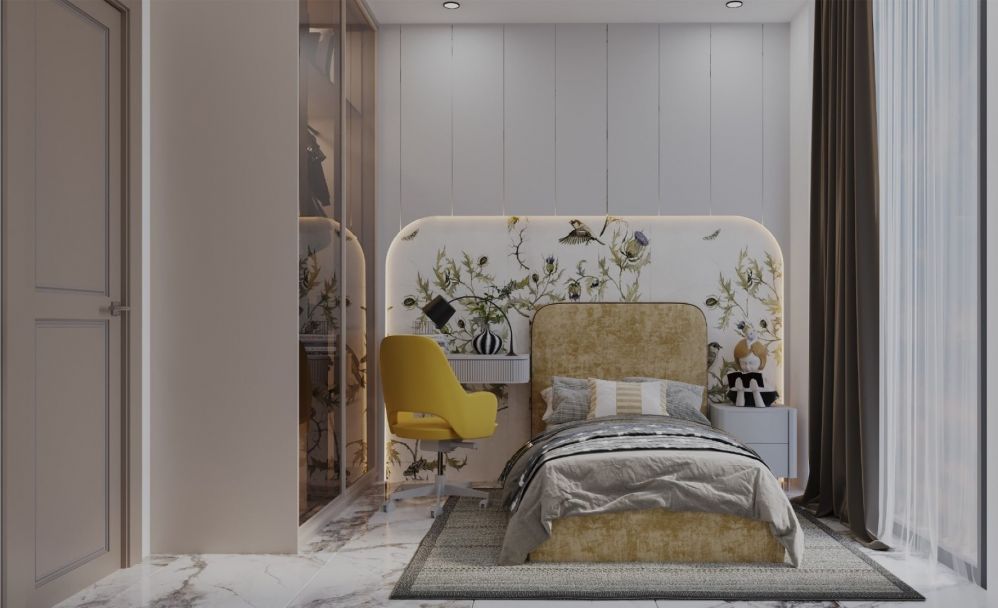 Colorful kids’ bedroom designed for family comfort.Luxury Living in Oba, Alanya – Residence Permit Eligible 1+1, 2+1, 3+1 & 4+1 Apartments