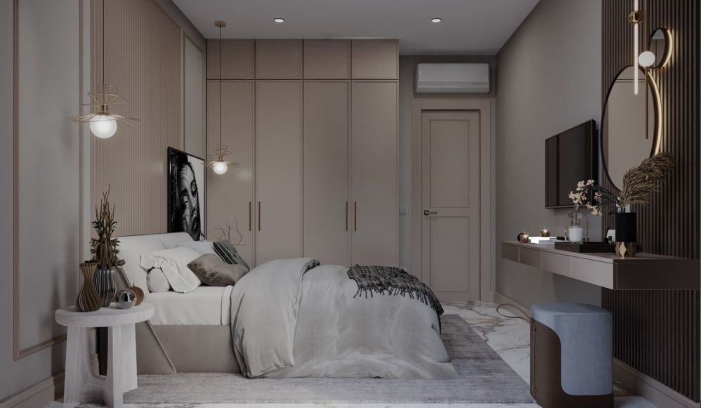 Cozy bedroom with premium furniture and high-quality finishes.Luxury Living in Oba, Alanya – Residence Permit Eligible 1+1, 2+1, 3+1 & 4+1 Apartments