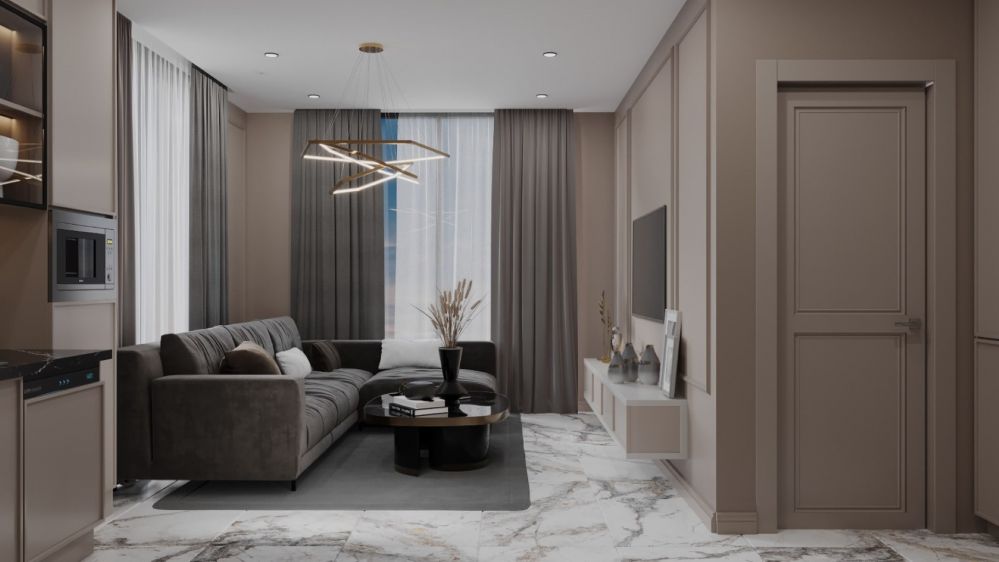 Master suite with spacious bathroom and marble details.Luxury Living in Oba, Alanya – Residence Permit Eligible 1+1, 2+1, 3+1 & 4+1 Apartments