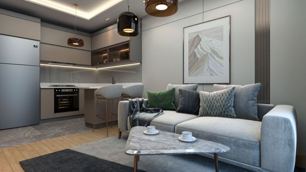 Студии и квартиры 1+1, 40-55м², в резиденции премиум класса на этапе проекта в районе Томюк