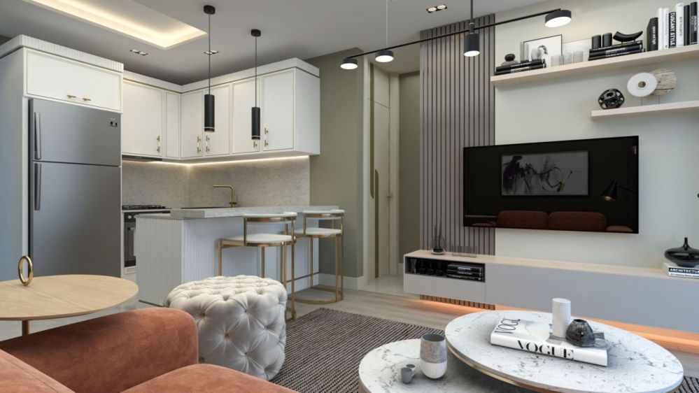 Апартаменты разных планировок, 59-130м², в масштабном элитном комплексе на этапе проекта в районе Мезитли, Мерсин