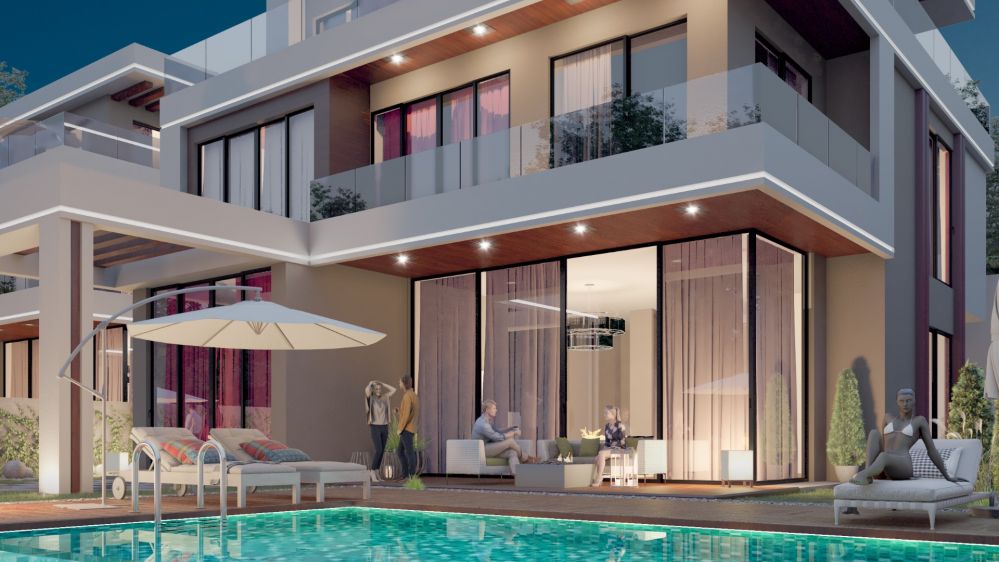 Ultra Luxury 6+1 Sea View Villa for Sale in Alanya Bektas