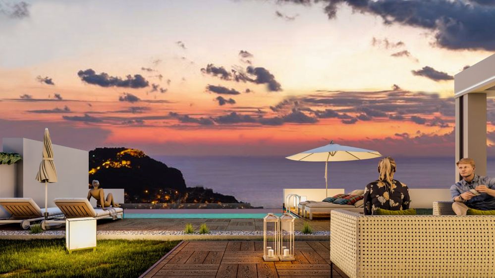 Ultra Luxury 6+1 Sea View Villa for Sale in Alanya Bektas